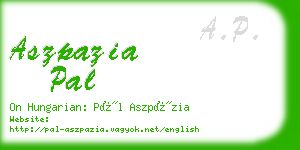 aszpazia pal business card